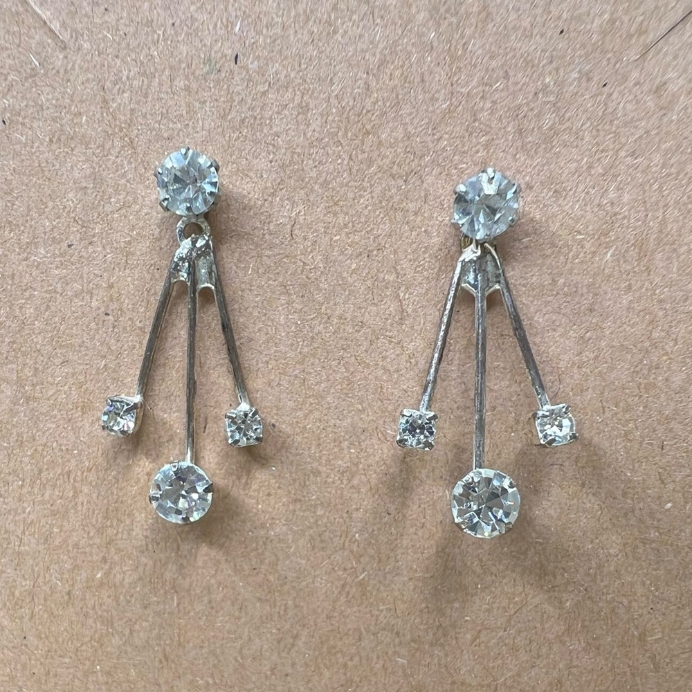 Faux Diamond Jacket Earrings